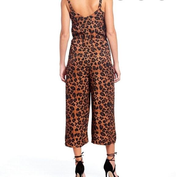 Gianni Bini Danielle Leopard Print Tank Strap Cropped Wide Leg Jumpsuit - Picture 2 of 13